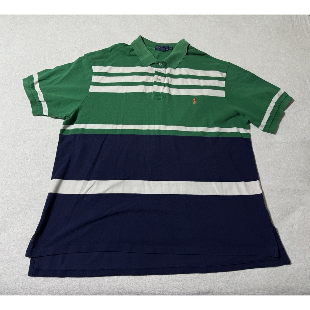 Polo Ralph Lauren Mens 3XL Big Short Sleeve 100% Cotton Polo Striped